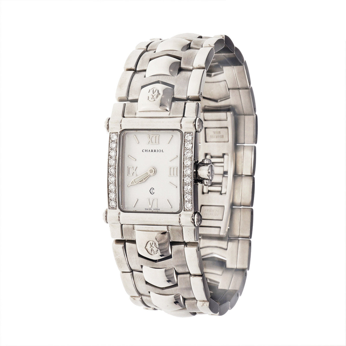 Ladies Charriol Watch With White Dial & Diamonds