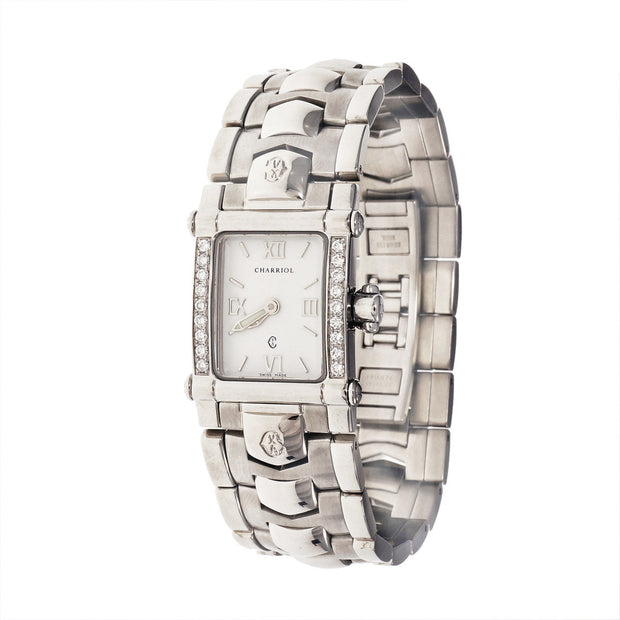 Ladies Charriol Watch With White Dial & Diamonds