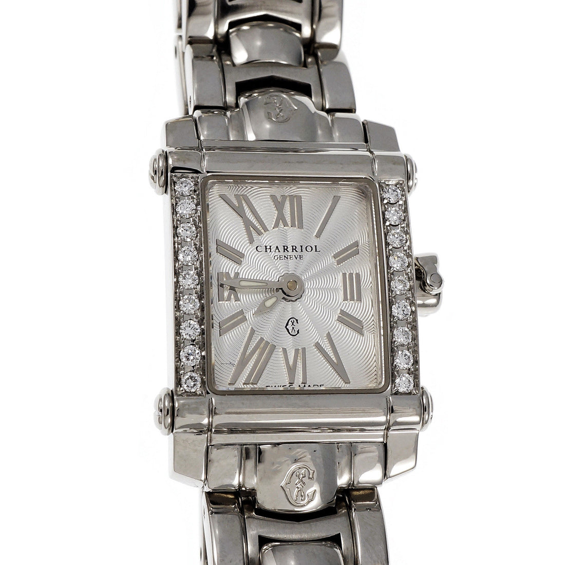 Charriol Columbus Ladies Steel Wrist Watch Fancy Dial Diamond Bezel – image 3