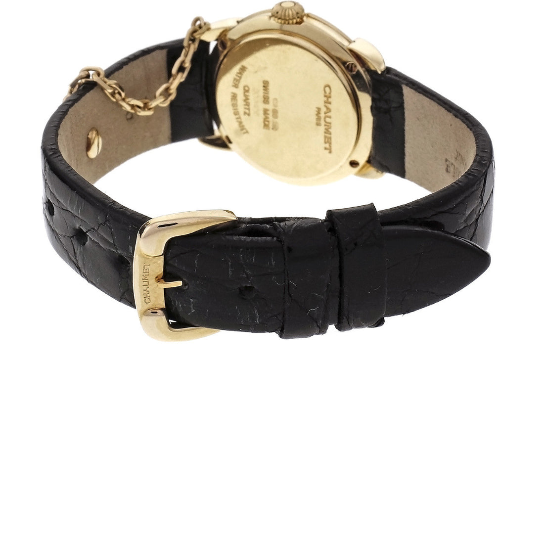 Chaumet Ladies Watch Mother Of Pearl Dial Black Strap 18k Yellow Gold – image 5