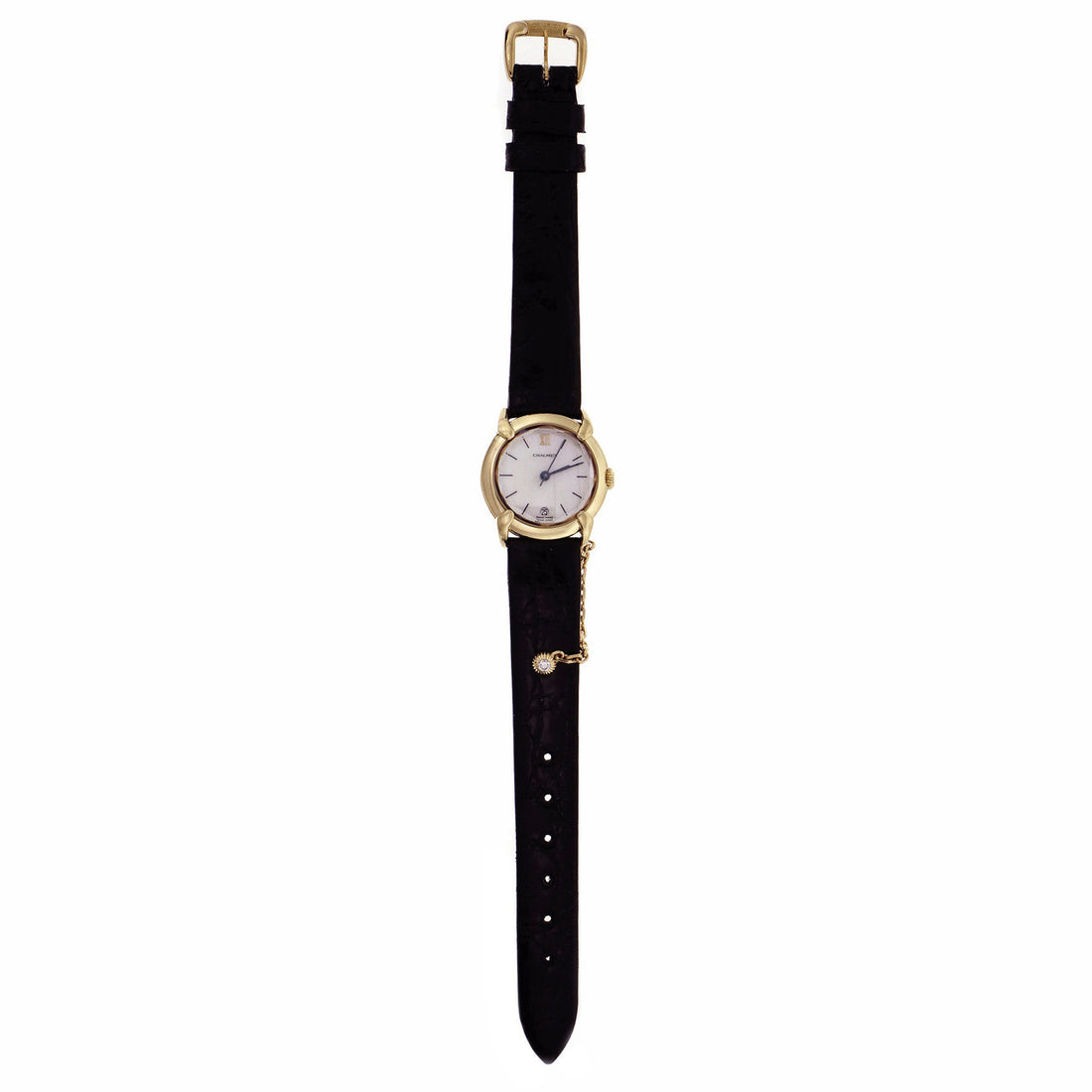 Chaumet Ladies Watch Mother Of Pearl Dial Black Strap 18k Yellow Gold – image 2
