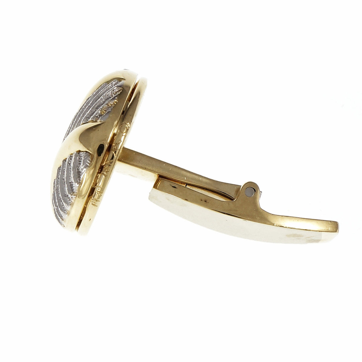 Round Button Style Platinum 18k Cufflinks – image 4