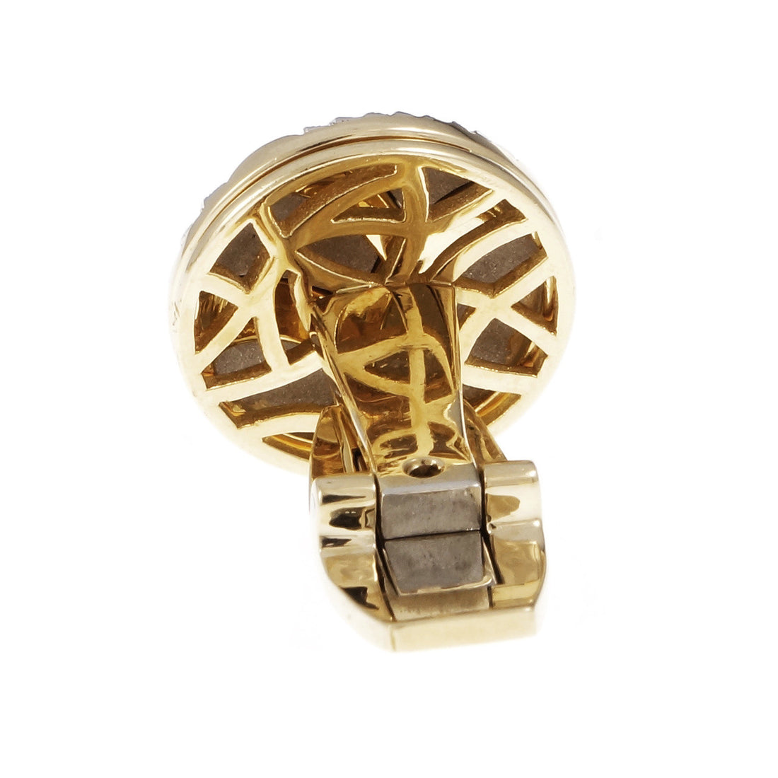 Round Button Style Platinum 18k Cufflinks – image 5