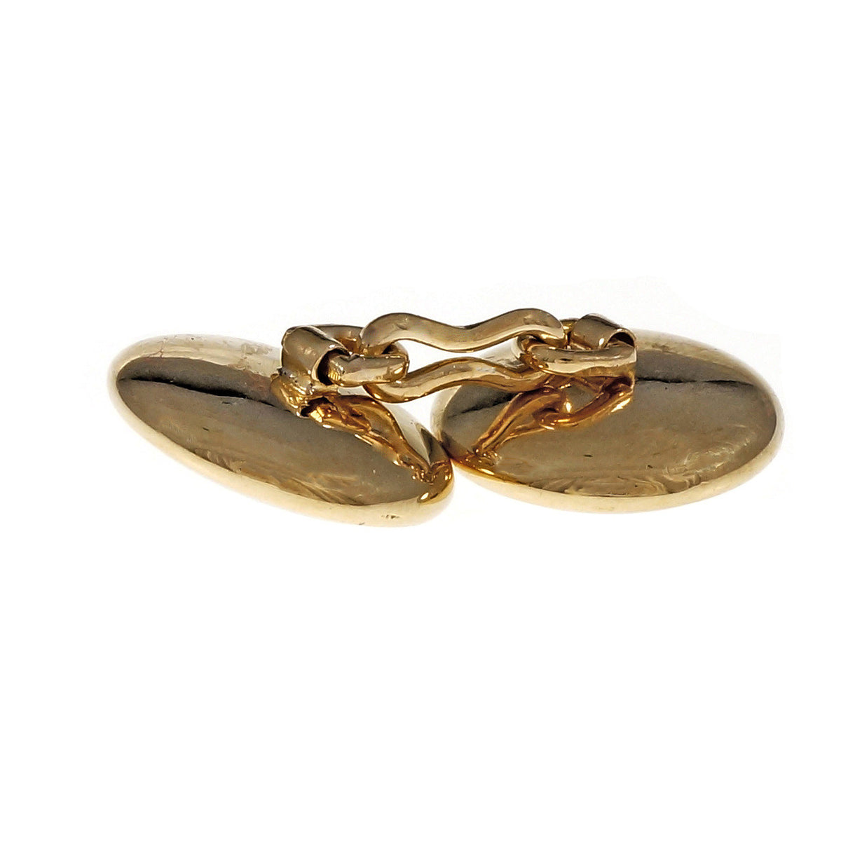Estate 1940 Round White Mother Of Pearl Cufflinks 14k Yellow Gold – image 3
