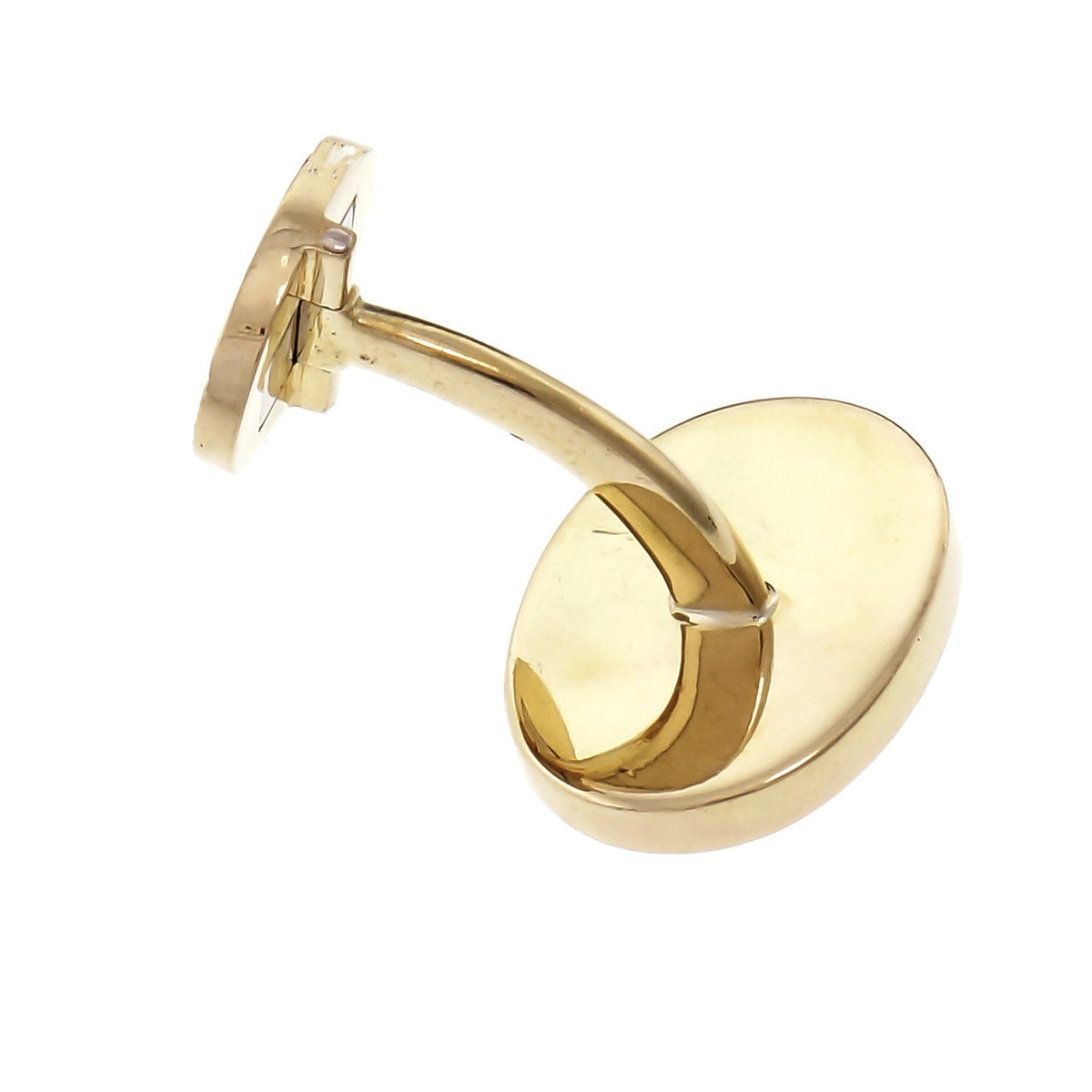 Mid Century Diamond Black White Enamel Gold Cufflinks – image 4