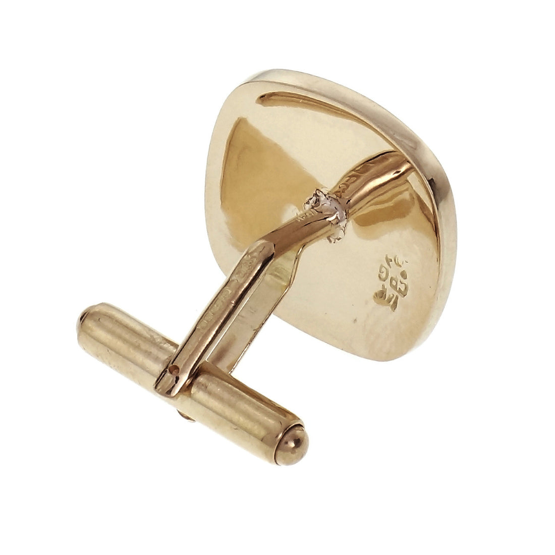 Estate Natural Untreated Lapis Cufflinks Gold Nugget Frame – image 3