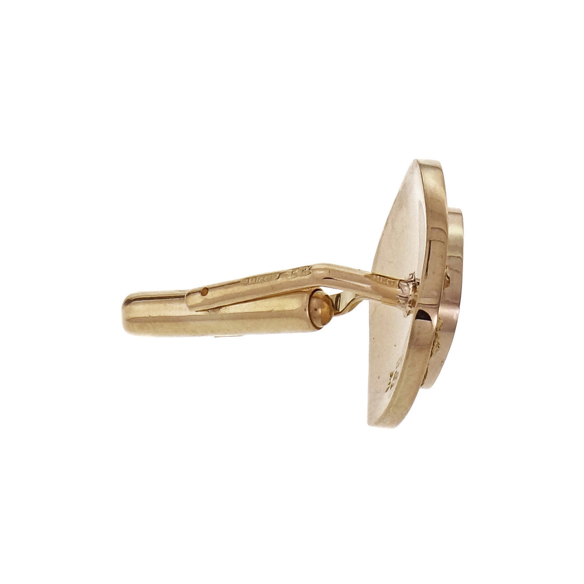 Estate Natural Untreated Lapis Cufflinks Gold Nugget Frame – image 4