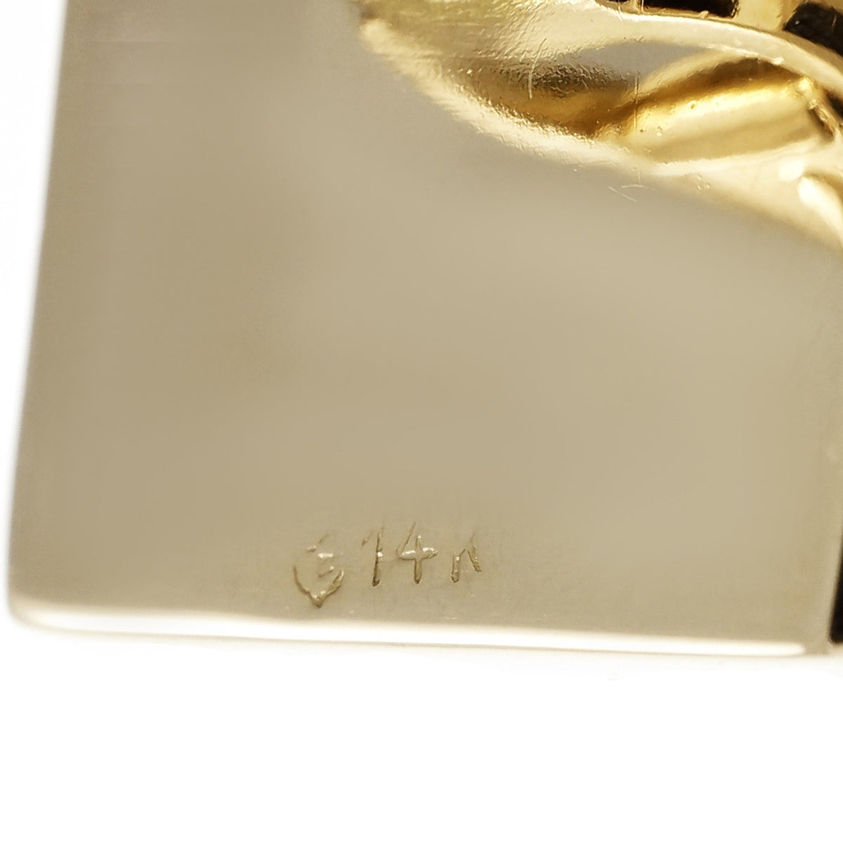 Vintage 1960 Rectangular Textured Cufflinks 14k Yellow Gold Ruby Accents – image 4