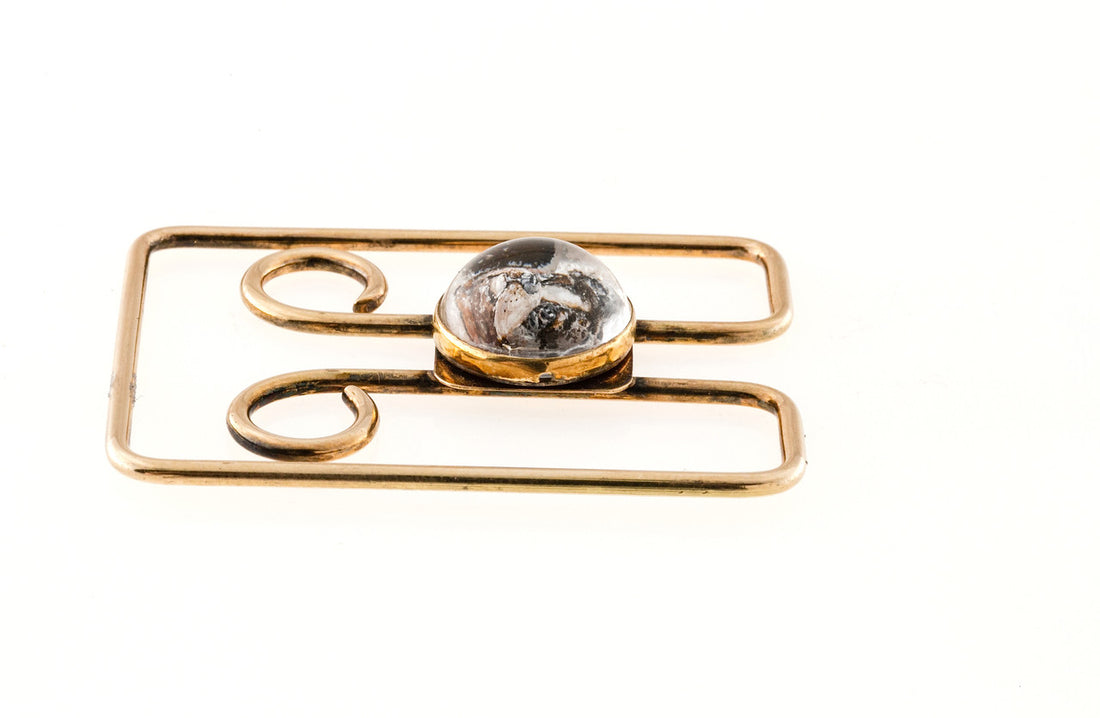 Estate 14k Yellow Gold Designer Tiffany & Co Crystal Boston Terrier Money Clip – image 2