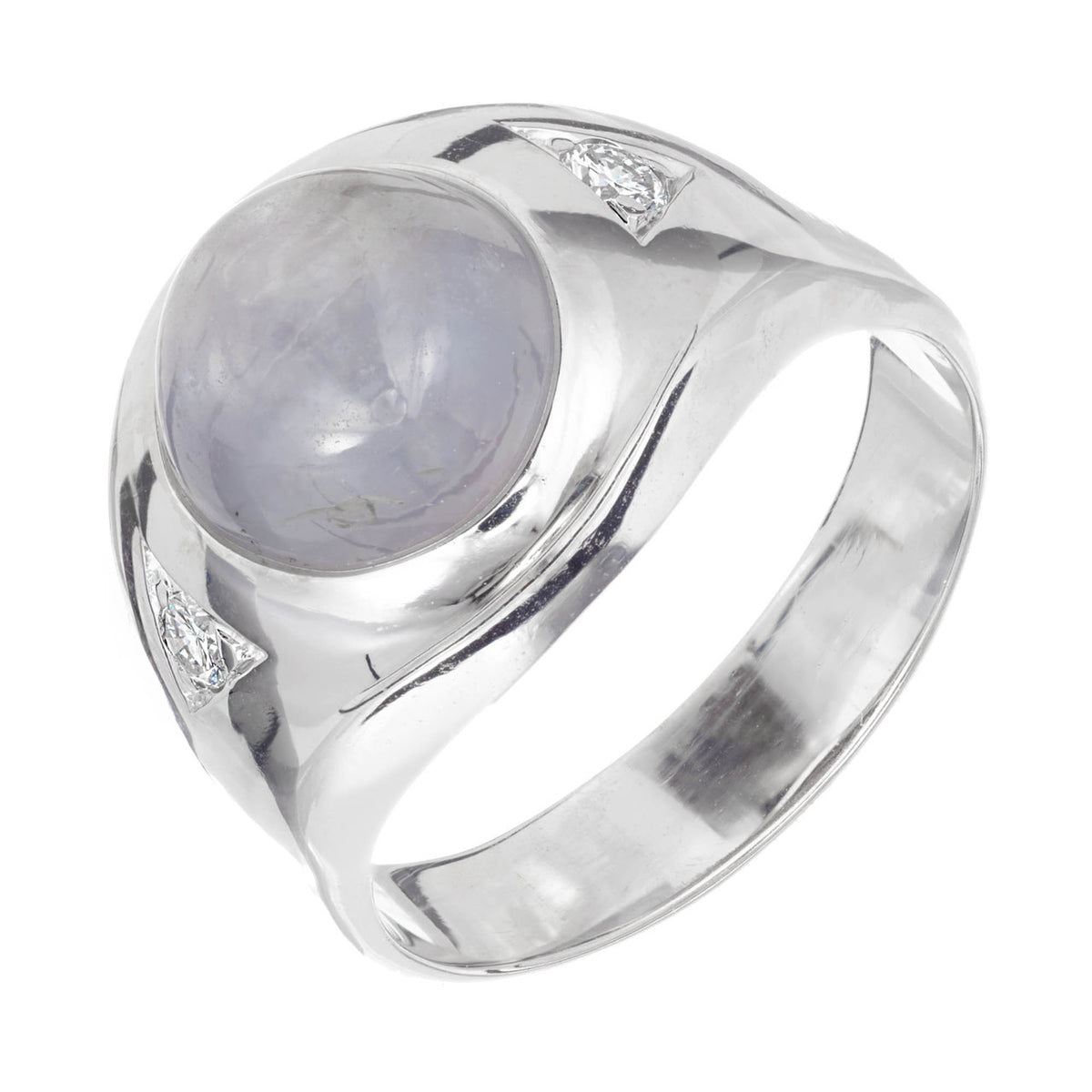 Gia Certified 9.00 Carat Natural Star Diamond White Gold Mens Ring