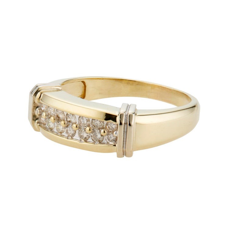 .42 Carat Diamond Yellow White Gold Mens Band Ring – image 3
