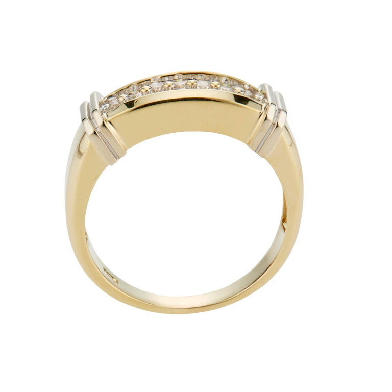 .42 Carat Diamond Yellow White Gold Mens Band Ring – image 5