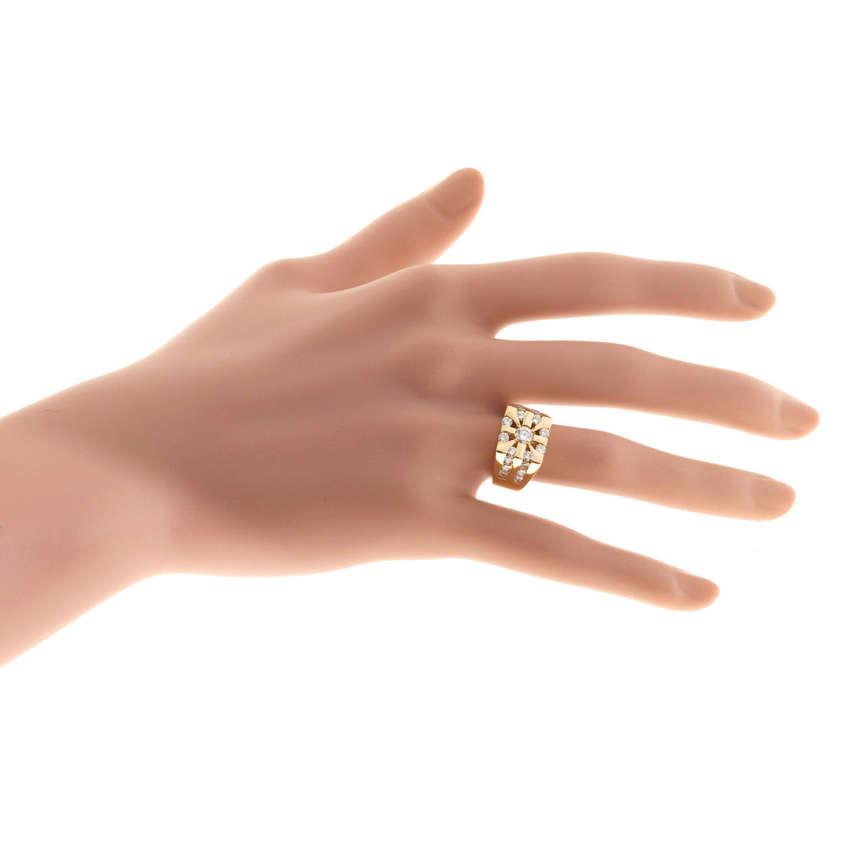 Estate 1970s Channel Set Square Top Men's 1.50ct Round Diamond Ring Size 6 3/4 – image 8