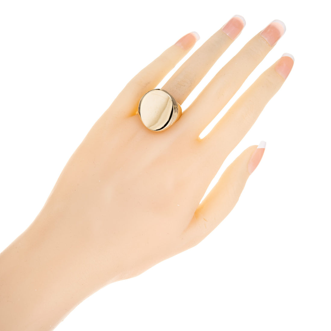 14k Yellow Gold Mens Oval Signet Ring – image 6
