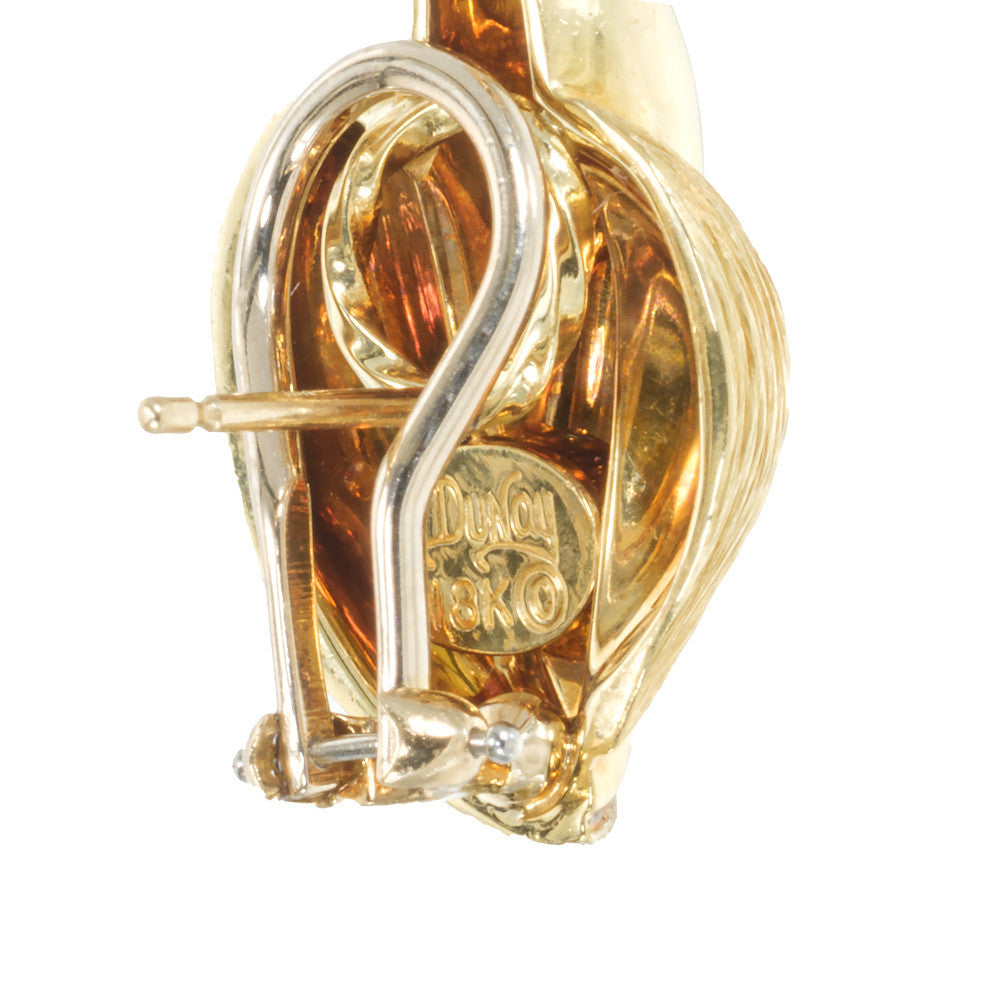 Henry Dunay Yellow Gold Flame Leaf Earrings – image 6