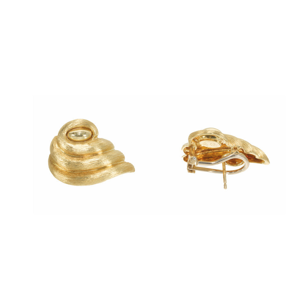 Henry Dunay Textured Clip Post 18k Yellow Gold Earrings – image 4