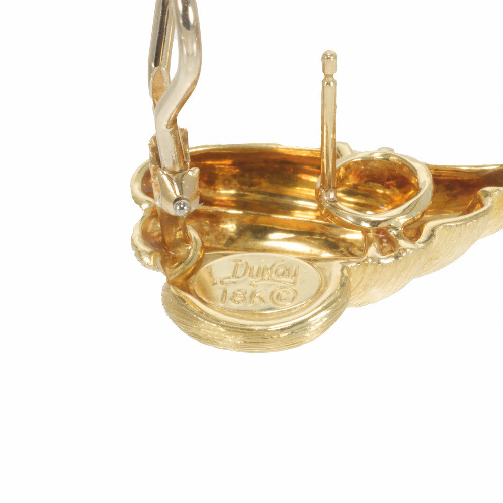Henry Dunay Textured Clip Post 18k Yellow Gold Earrings – image 5