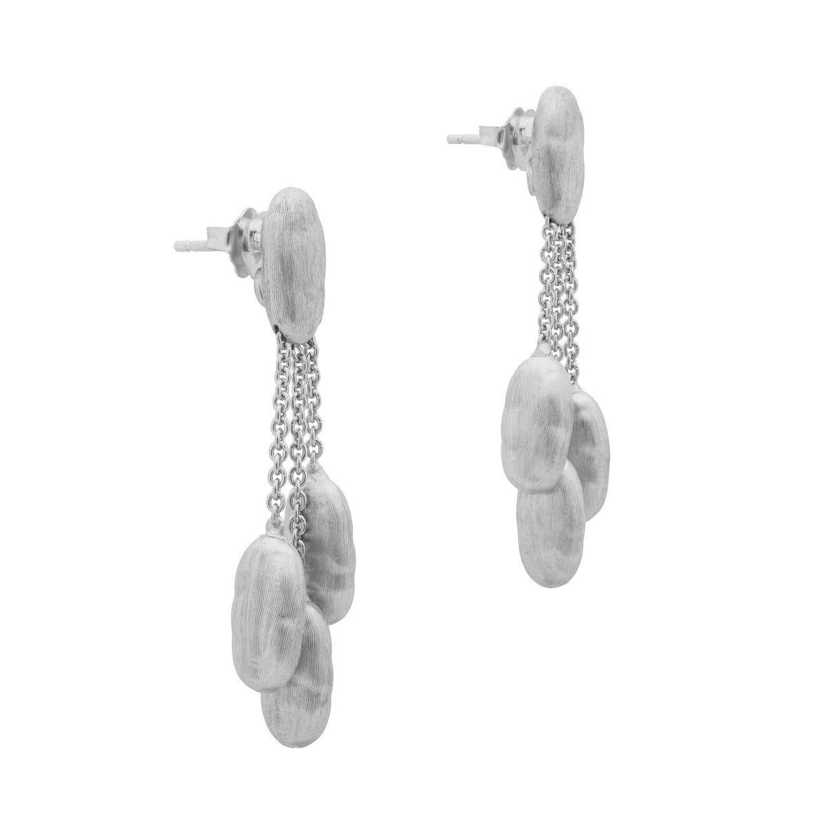 Marco Bicego White Gold Siviglia Three Strand Dangle Earrings – image 3