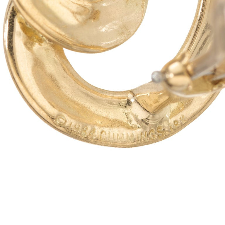 Angela Cummings 18k Yellow Gold Textured Knot Lever Back Clip Post Earrings – image 5