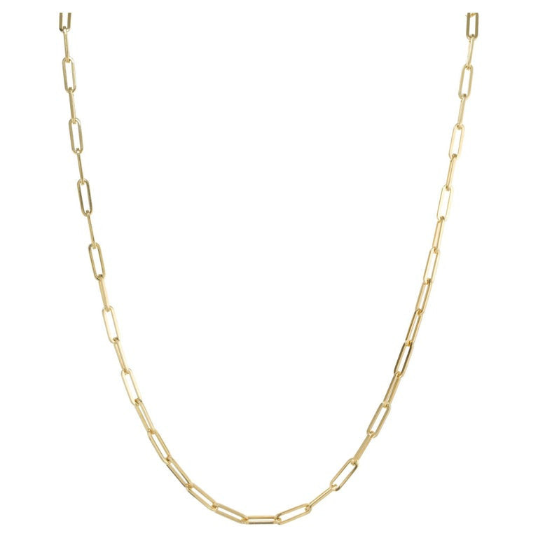 14k Yellow Gold Paper Clip Link Necklace