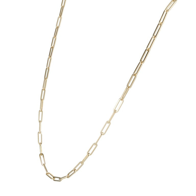 14k Yellow Gold Paper Clip Link Necklace – image 2