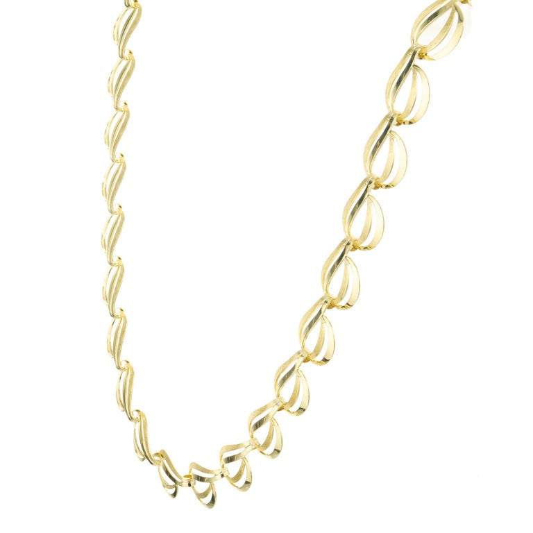 14k Yellow Gold Designer Swirl Link Necklace – image 4