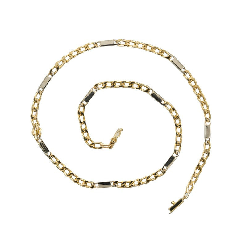 18k Two Tone Gold Solid Link Unisex Necklace – image 2