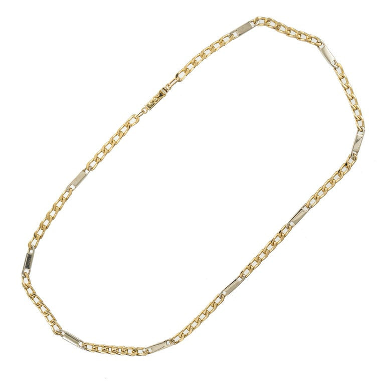 18k Two Tone Gold Solid Link Unisex Necklace – image 3