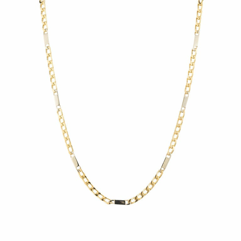 18k Two Tone Gold Solid Link Unisex Necklace – image 4
