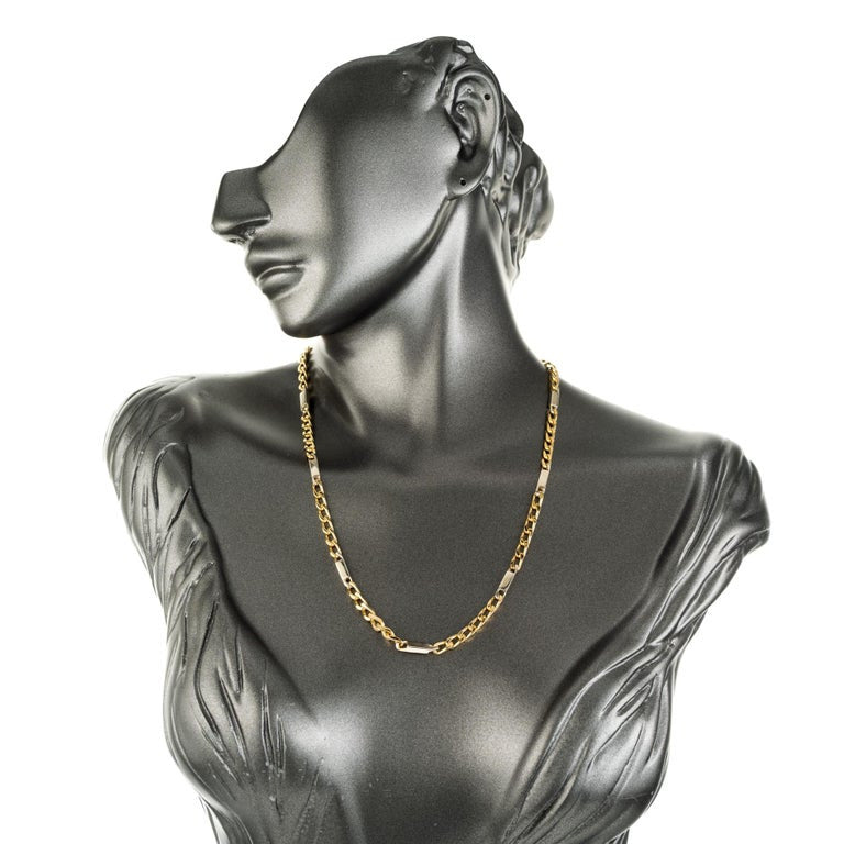 18k Two Tone Gold Solid Link Unisex Necklace – image 6