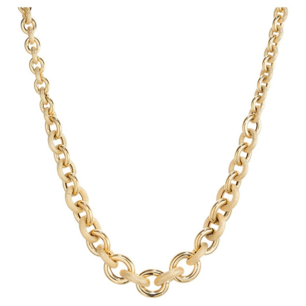14k Yellow Gold Graduating Link Necklace