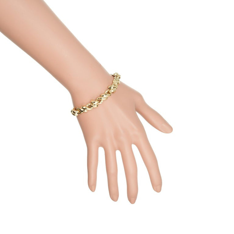C. Vollrath Yellow Gold Textured Link Bracelet – image 6