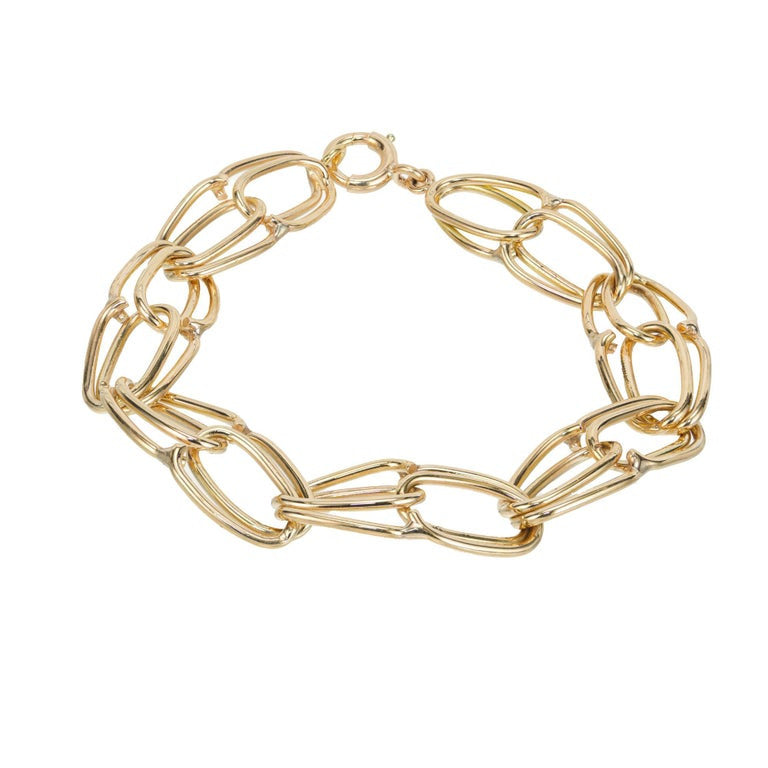 Mid-Century 14k Yellow Gold Handmade Artisan Link Bracelet – image 3