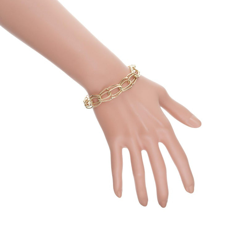 Mid-Century 14k Yellow Gold Handmade Artisan Link Bracelet – image 5
