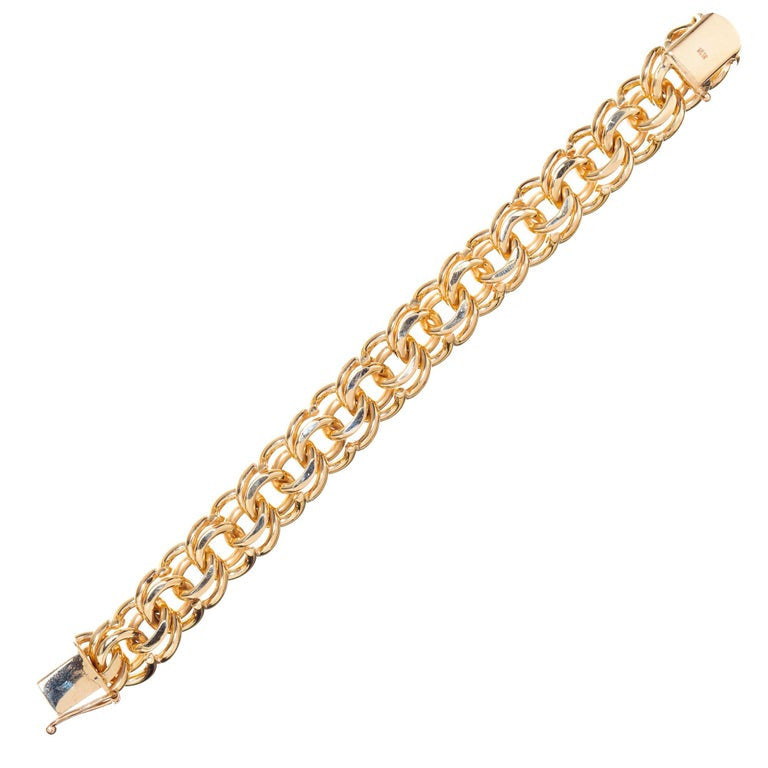Extra Heavy Solid Yellow Gold Charm Bracelet – image 3