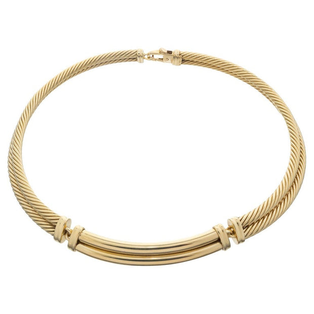 David Yurman Yellow Gold Two Row Twisted Cable Necklace