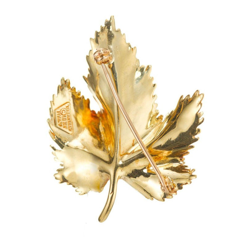 Tiffany & Co Yellow Gold Leaf Brooch – image 4
