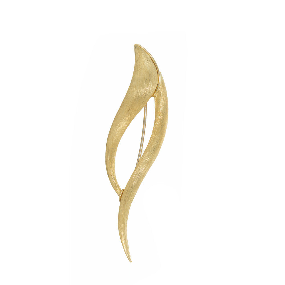 Henry Dunay Yellow Gold Swirl Brooch – image 2