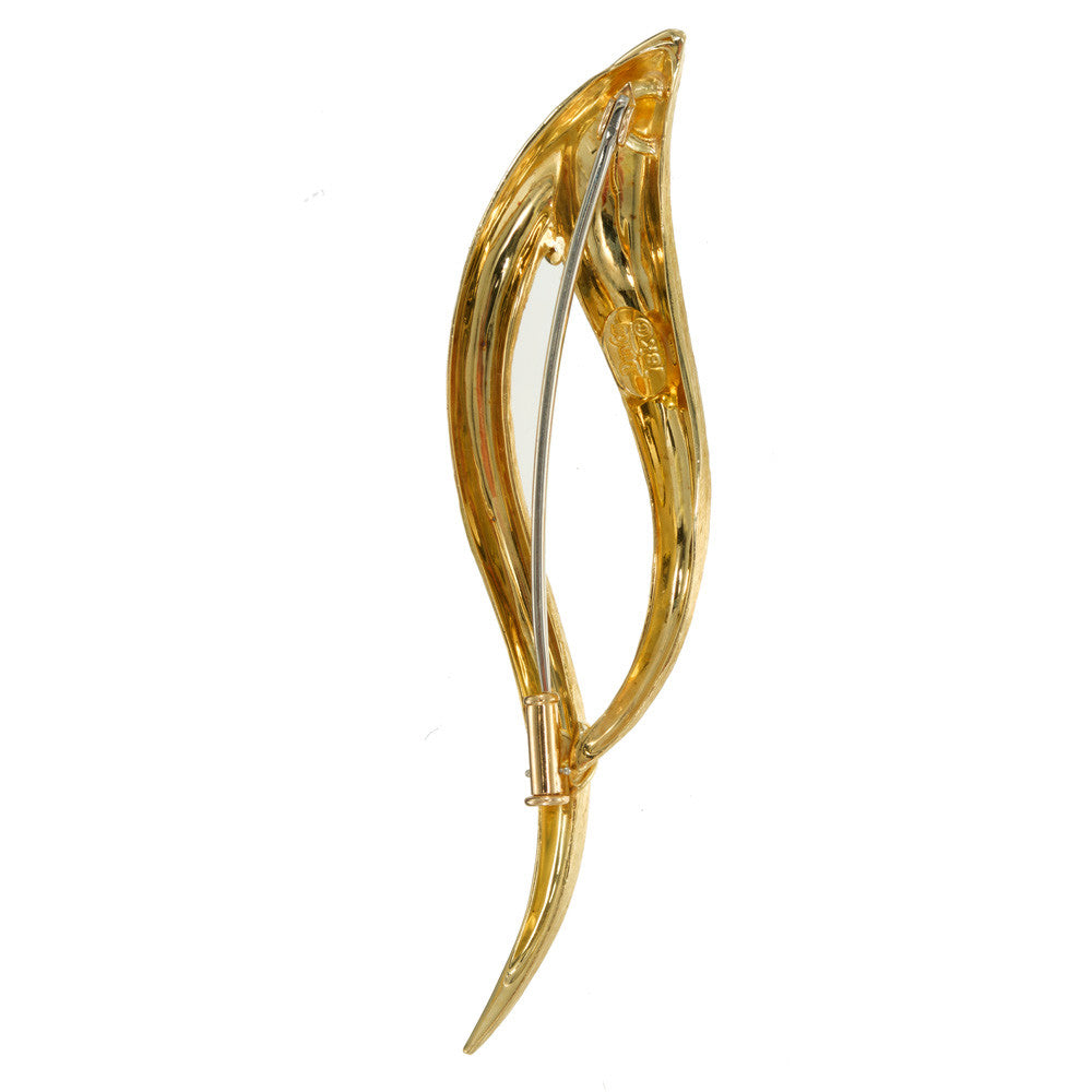 Henry Dunay Yellow Gold Swirl Brooch – image 3