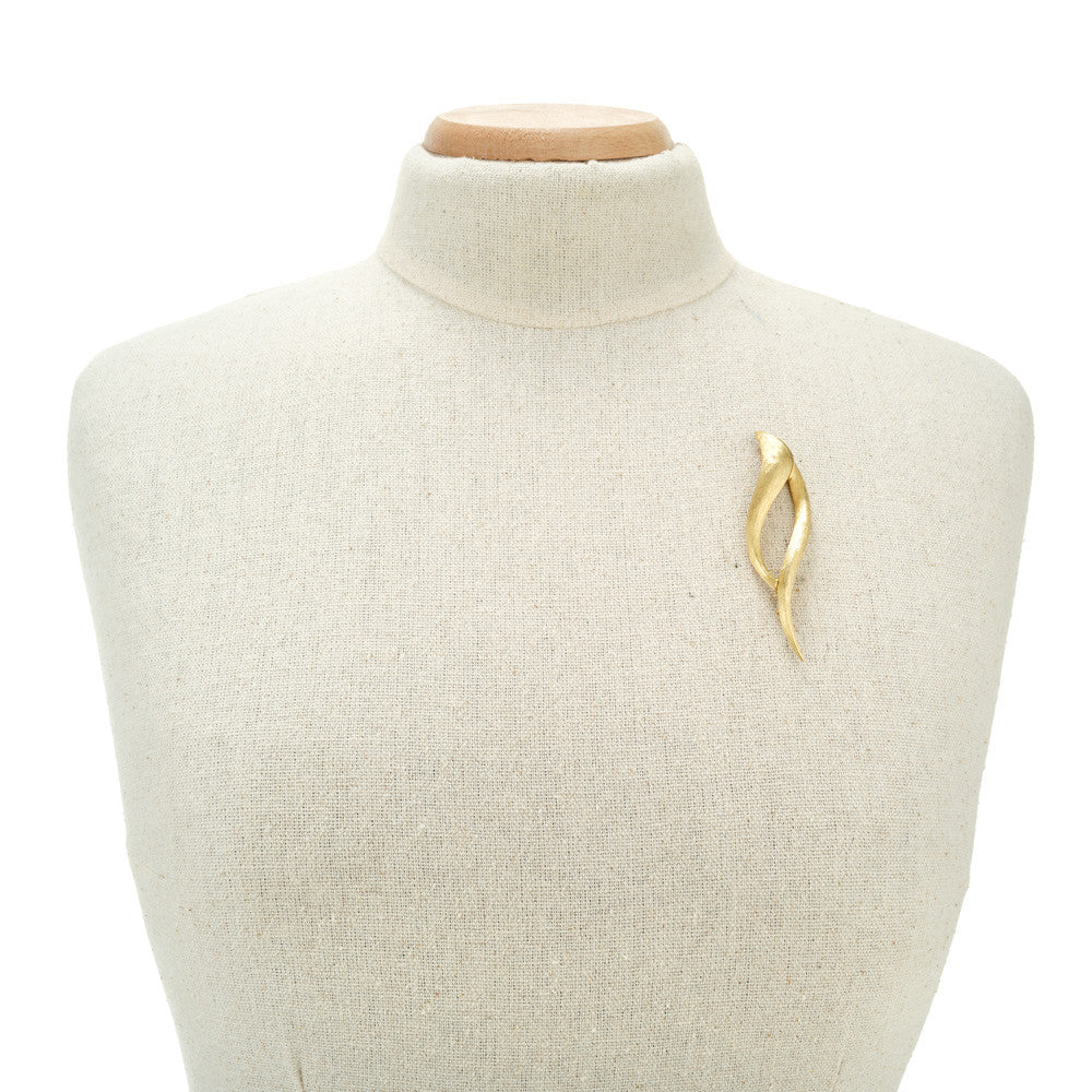 Henry Dunay Yellow Gold Swirl Brooch – image 5