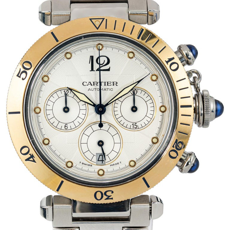 Cartier Pasha Chronograph Ladies Yellow Gold Steel Wristwatch – image 2
