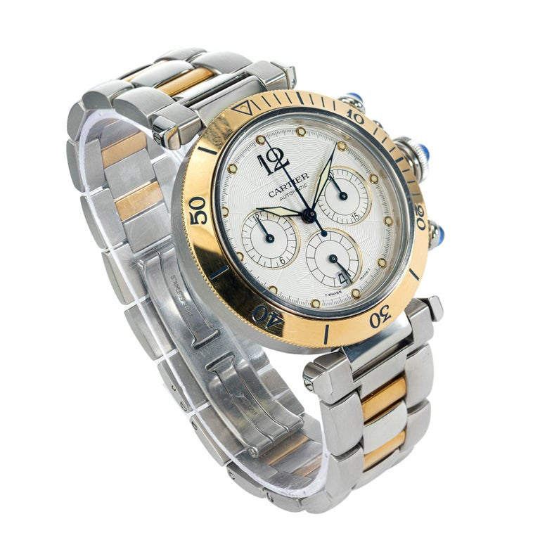 Cartier Pasha Chronograph Ladies Yellow Gold Steel Wristwatch – image 3