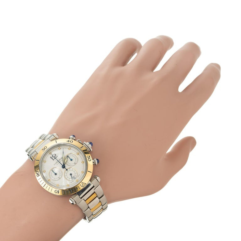 Cartier Pasha Chronograph Ladies Yellow Gold Steel Wristwatch – image 7