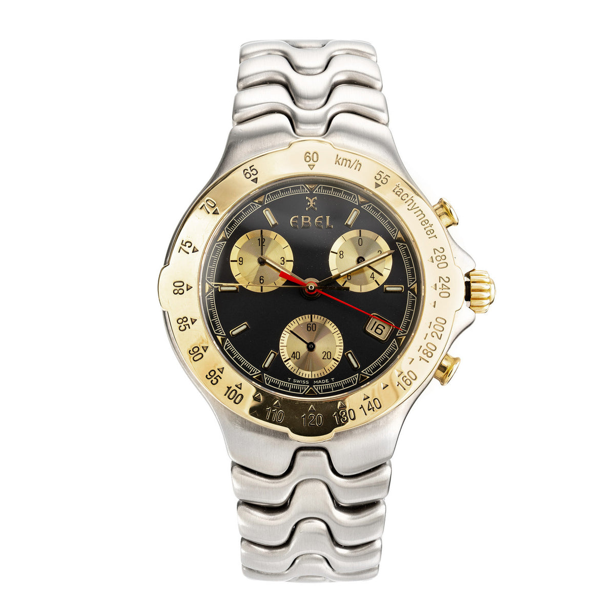 Ebel Two Tone 18k Yellow Gold Steel Mens Sportwave Chronometer – image 7