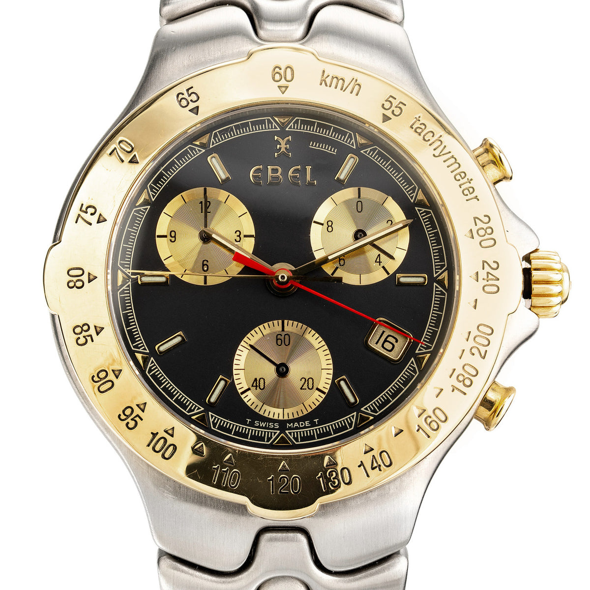 Ebel Two Tone 18k Yellow Gold Steel Mens Sportwave Chronometer – image 2