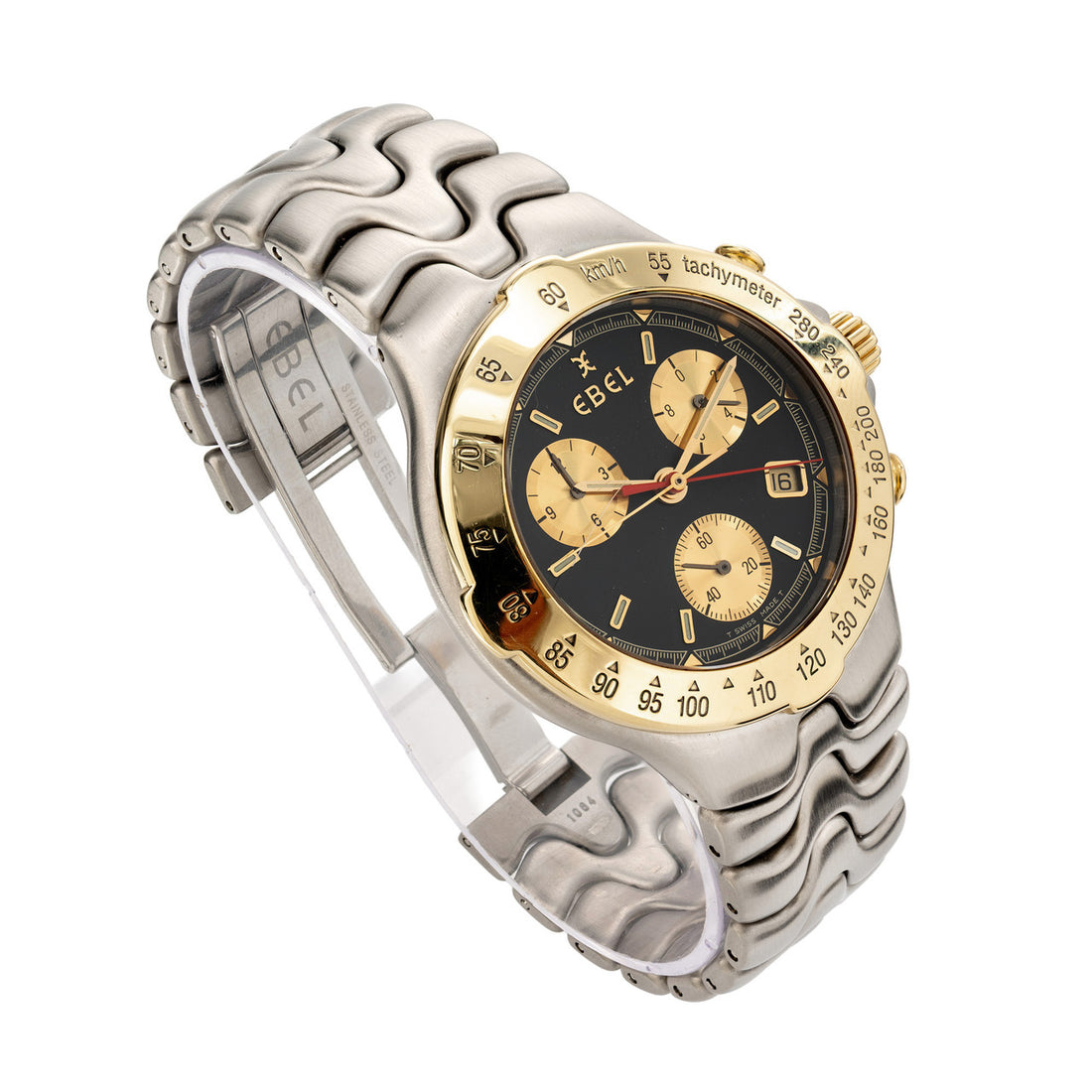 Ebel Two Tone 18k Yellow Gold Steel Mens Sportwave Chronometer – image 2