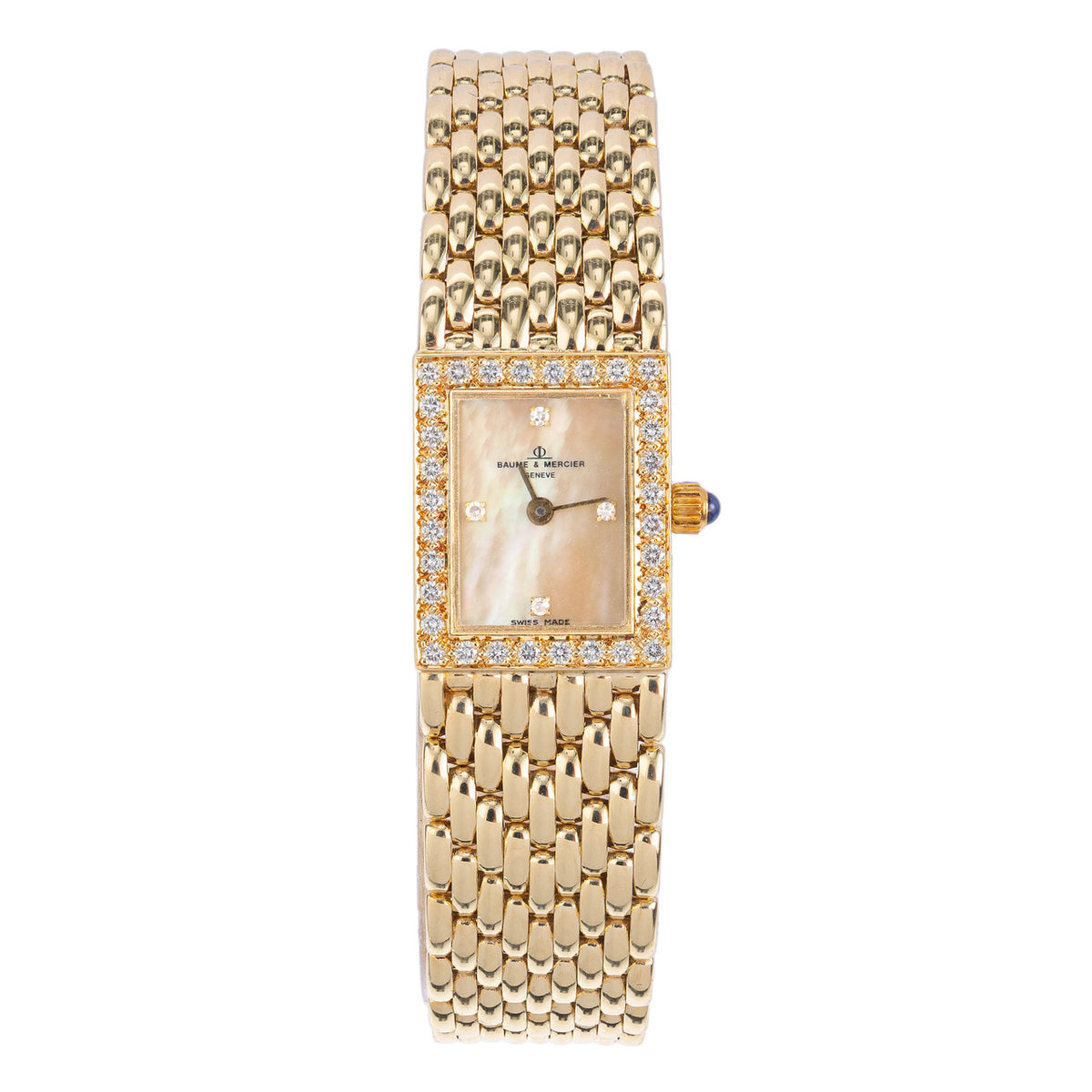 Baume and Mercier .17 Carat Diamond Yellow Gold Ladies Wristwatch