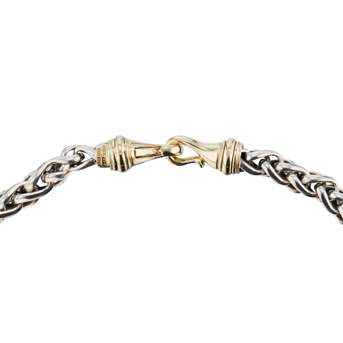 David Yurman Yellow Gold Sterling Silver Wheat Chain Necklace – image 2