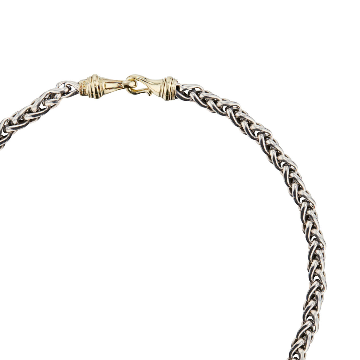 David Yurman Yellow Gold Sterling Silver Wheat Chain Necklace – image 5
