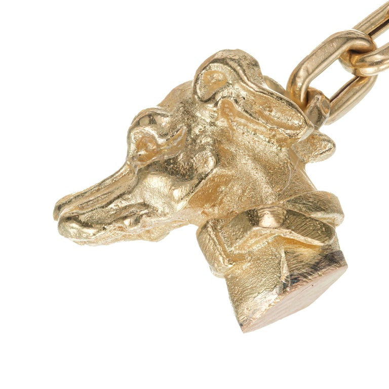 18k Yellow Gold Doberman Dog Double Sided Cufflinks – image 4